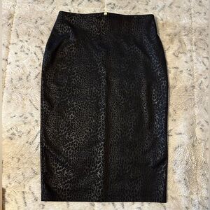 Kardashian Kollection Black Animal Print Pencil Skirt